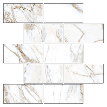 Мозаика Kerranova Marble Trend K-1001/MR/m13 Calacatta 30.7x30.7 см K-1001/MR/m13/307x307x10