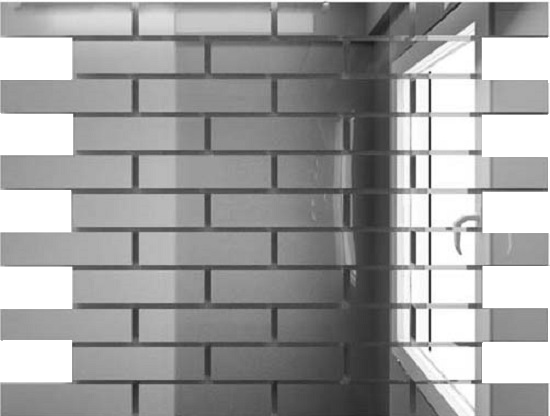 Мозаика зеркальная ДСТ Серебро 80х25/300х300 мм С8025