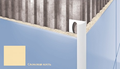 Профиль для плитки ПВХ внешний Cezar 9 мм слоновая кость D102