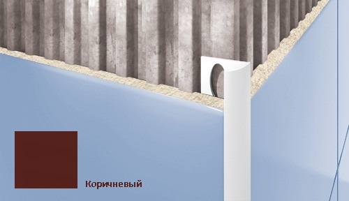 Профиль для плитки ПВХ внешний Cezar 7 мм коричневый S110