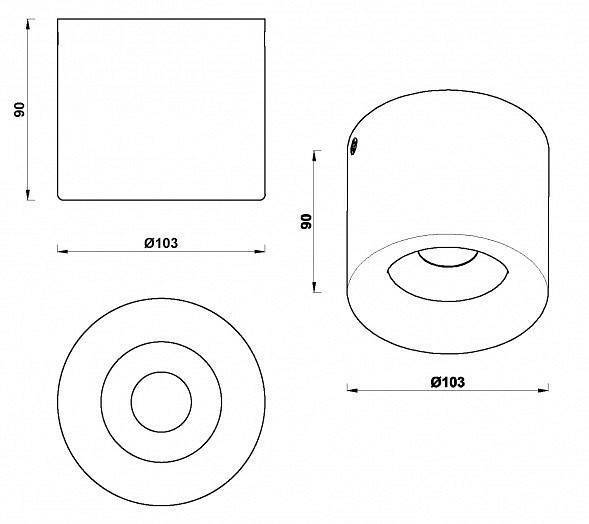 Накладной светильник iLedex Metrica 113-12W-D100-3000K-24DG-WH
