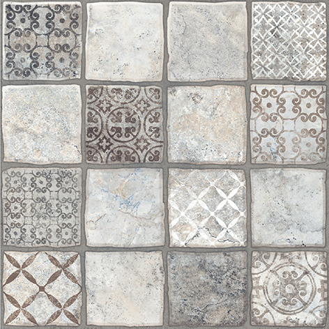 Керамогранит Керамин Карфаген 1Д серый декор 400х400 мм 9999211163