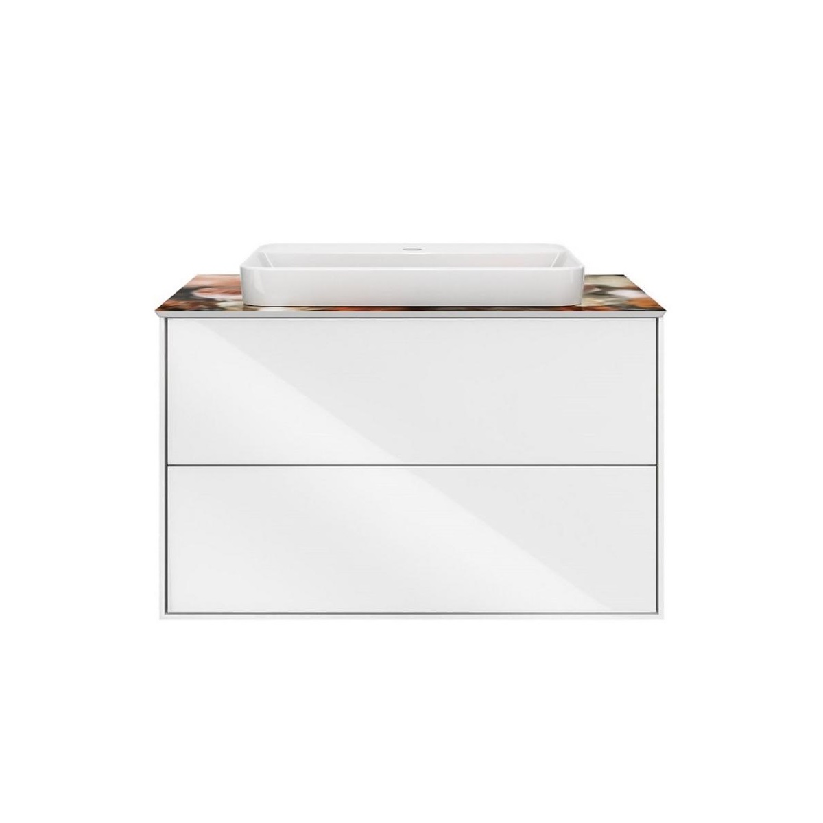 Тумба под раковину Kerama Marazzi PLAZA Modern 80 подвесная 2 ящика белая PLB.M.80.2\WHT