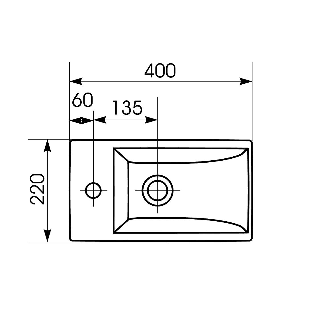 Раковина мебельная Cersanit COMO 40 1 отверстие S-UM-COM40/1-w