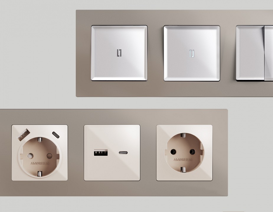 Рамка на 2 поста Ambrella Volt Techno AF220362