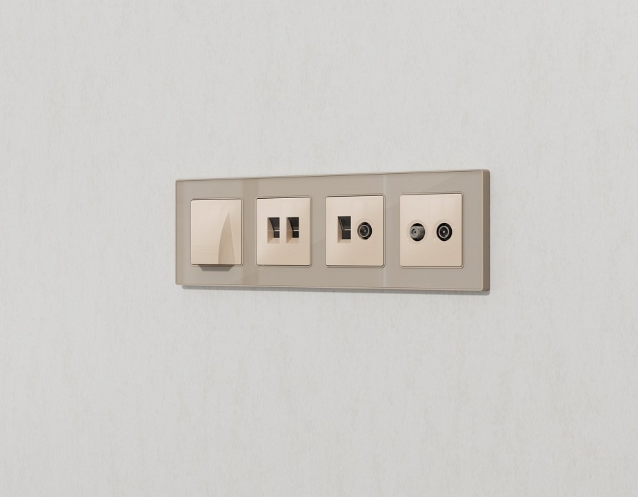 Накладка для розетки RJ-11 или RJ-45 Ambrella Volt ALFA AP3121