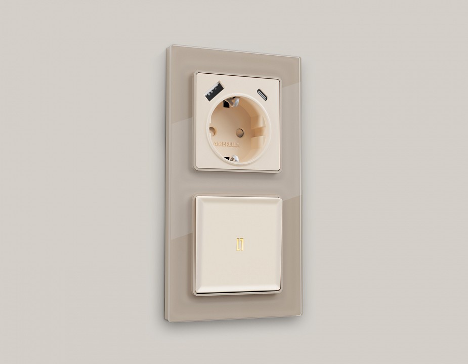 Клавиша для выключателя одноклавишного c подсветкой Ambrella Volt Quant AP3220