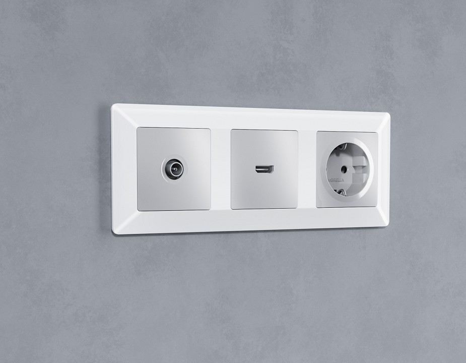 Накладка для розетки с заземлением Ambrella Volt Quant AP4060