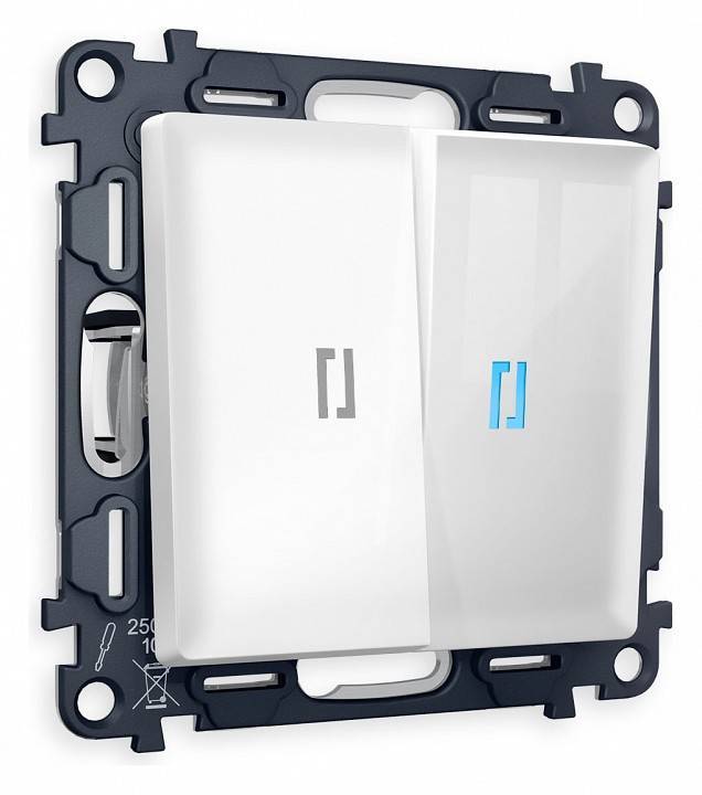 Выключатель проходной двухклавишный с подсветкой Ambrella Volt Quant MA104040