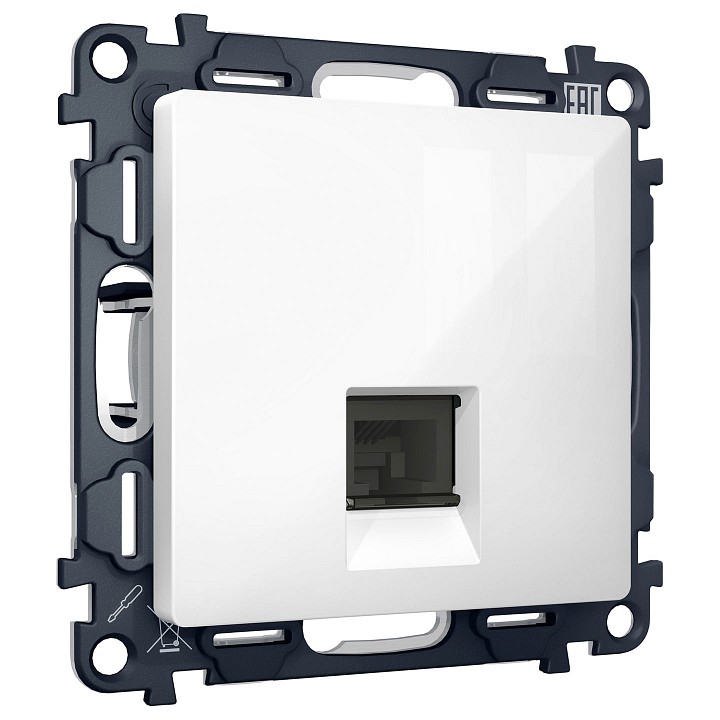 Розетка Ethernet RJ-45 и со шторками, без рамки Ambrella Volt ALFA MA112005