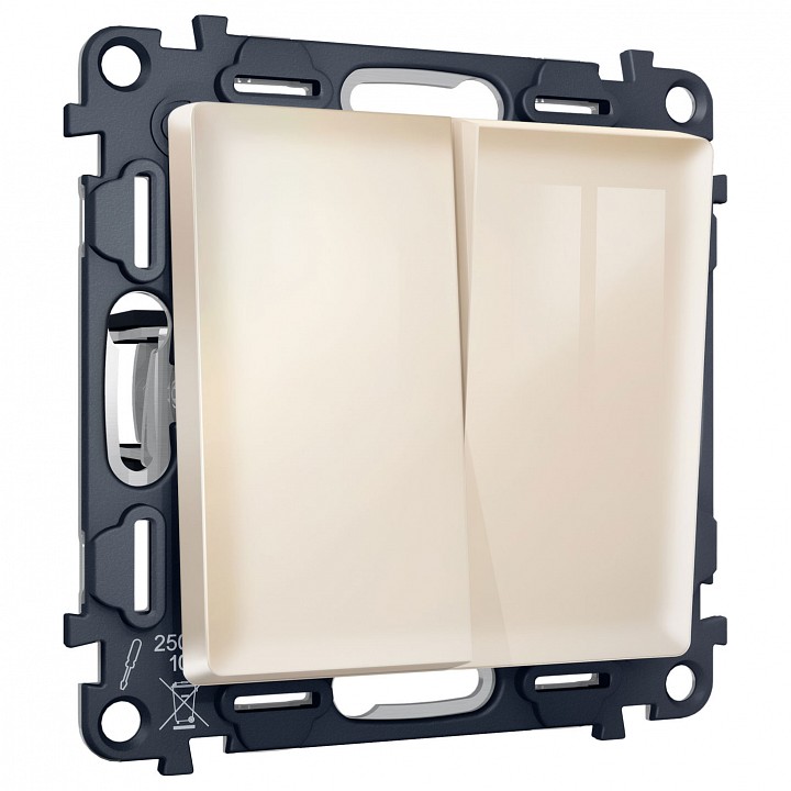 Выключатель перекрестный двухклавишный без рамки Ambrella Volt MA MA303030