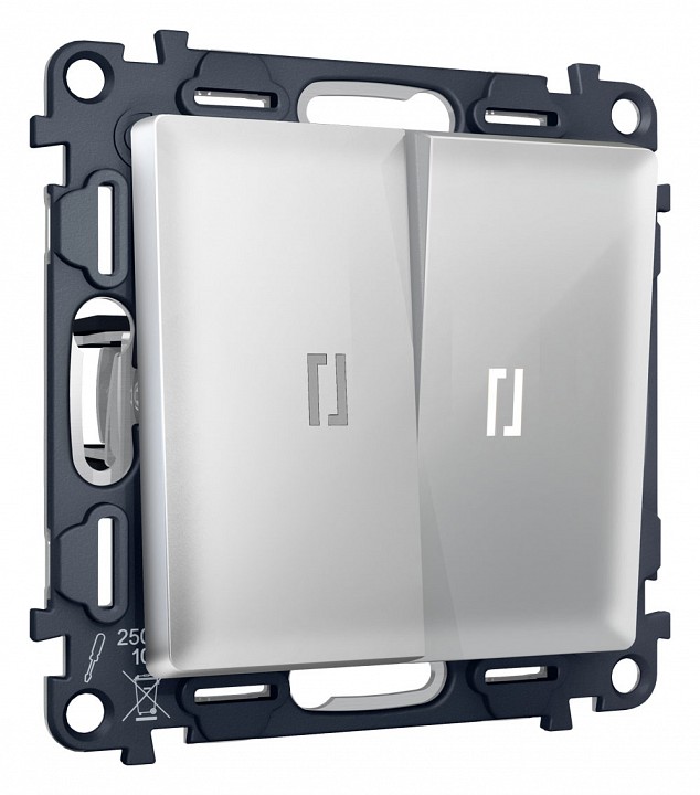 Выключатель проходной двухклавишный с подсветкой Ambrella Volt Quant MA404035