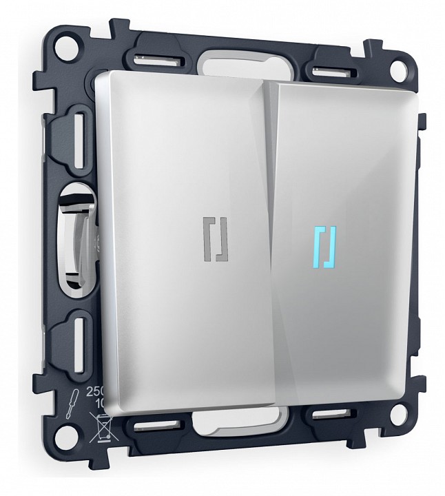 Выключатель проходной двухклавишный с подсветкой Ambrella Volt Quant MA404040