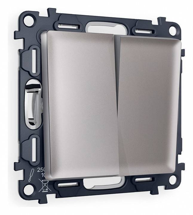 Выключатель проходной двухклавишный Ambrella Volt Quant MA503020