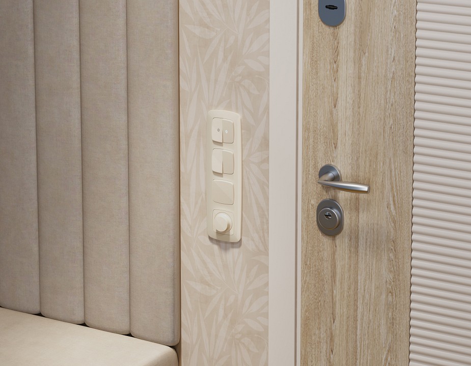 Выключатель перекрестный двухклавишный без рамки Ambrella Volt OMEGA MO303030