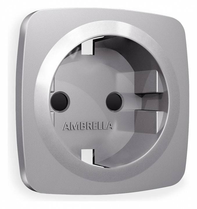 Накладка для розетки с заземлением и со шторками Ambrella Volt Quant OP5070