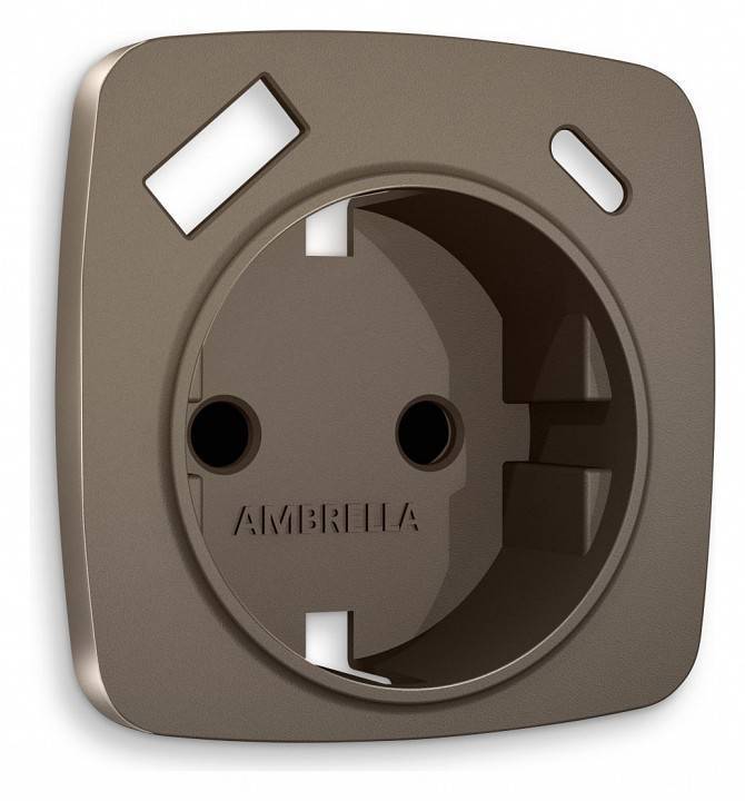 Накладка для розетки с заземлением и со шторками и 2хUSB type A и C Ambrella Volt Quant OP6400