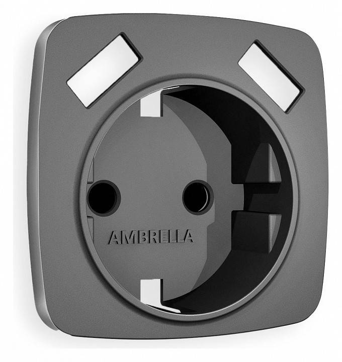 Накладка для розетки с заземлением и со шторками и 2хUSB type A Ambrella Volt Quant OP6590