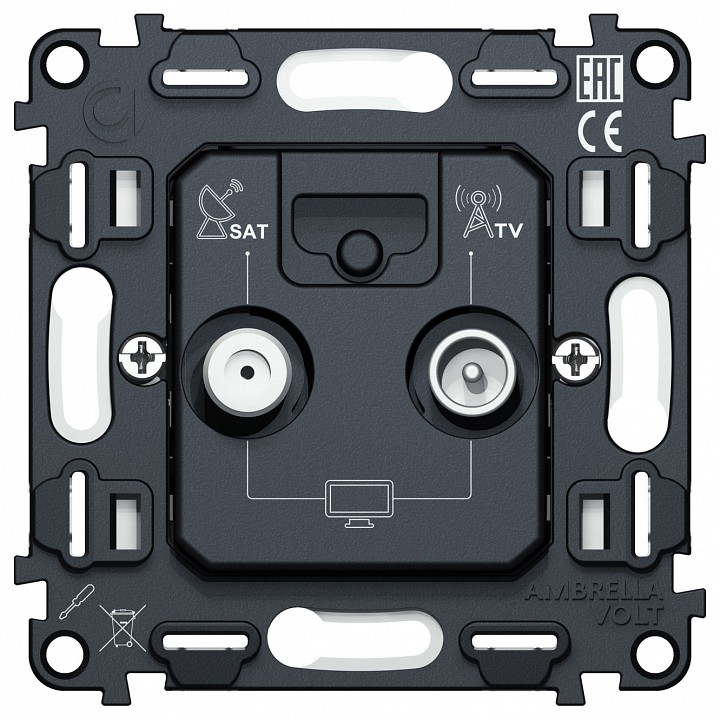 Механизм ТВ-розетки и SAT-розетки оконечные Ambrella Volt QUANT VM217