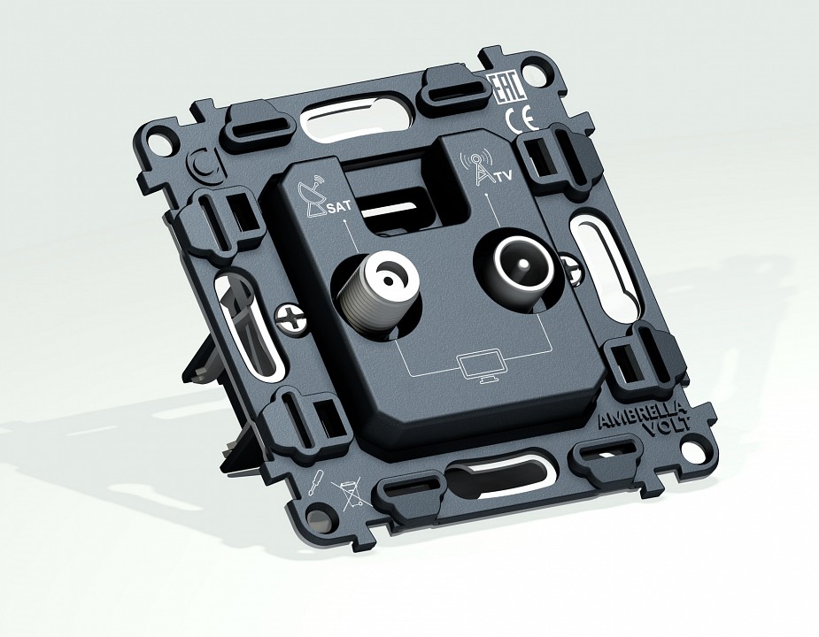 Механизм ТВ-розетки и SAT-розетки оконечные Ambrella Volt QUANT VM217