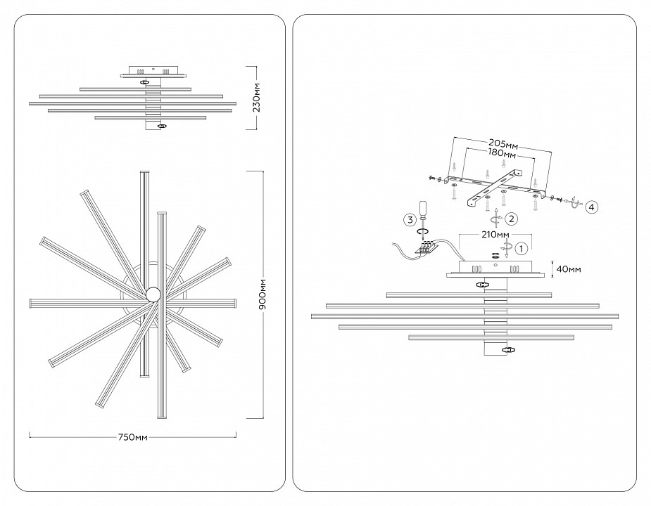 Потолочная люстра Ambrella Light COMFORT FL6244