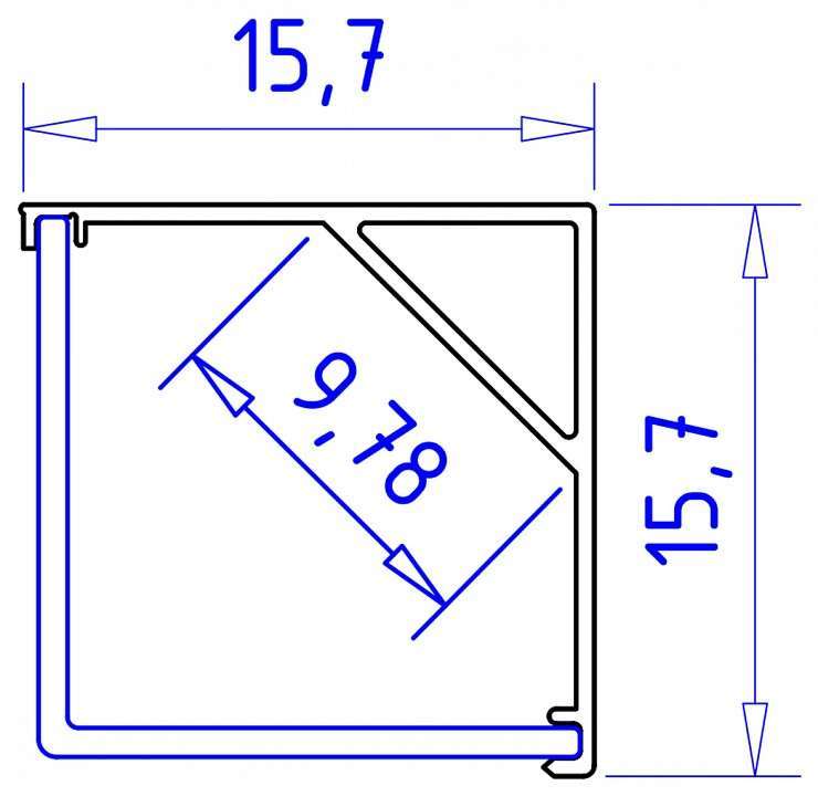 Профиль накладной угловой внутренний Ambrella Light GP GP2150AL