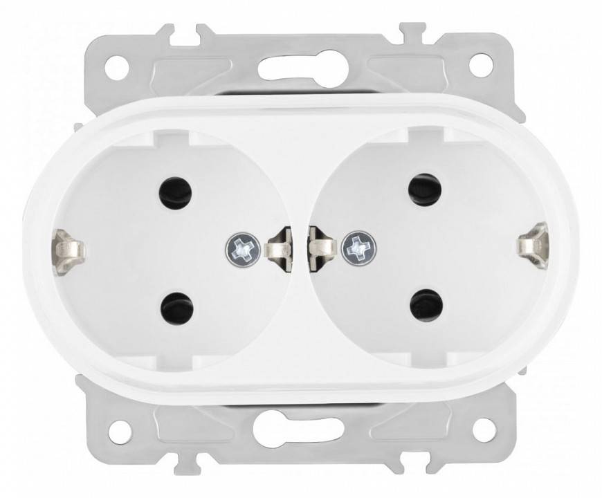 Розетка двойная с заземлением, без рамки Arte Milano am-202 202.40-2.white