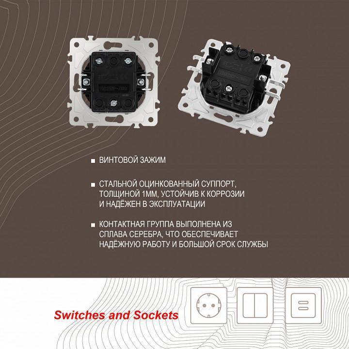 Выключатель двухклавишный без рамки Arte Milano 203 203.30-2.shampan