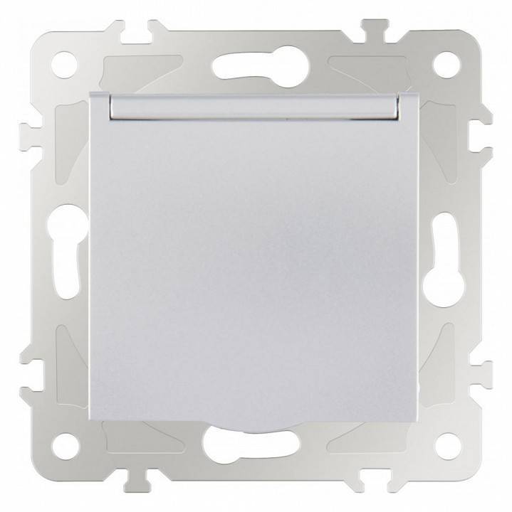 Розетка влагозащищенная с заземлением и со шторкой с крышкой Arte Milano am-203 203.41-1.silver