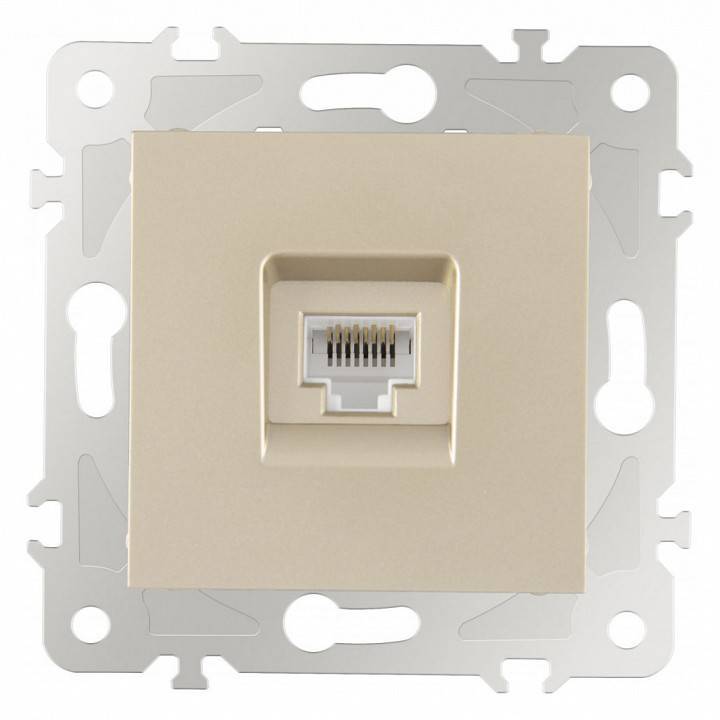 Розетка Ethernet RJ-45 без рамки Arte Milano am-203 203.45-1.shampan