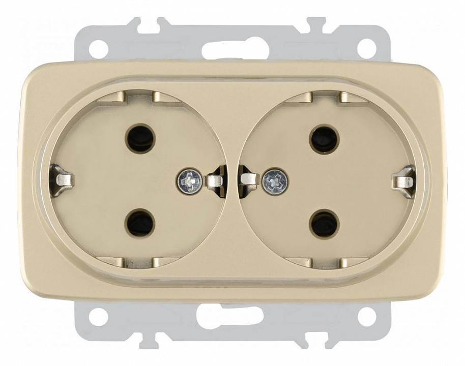 Розетка двойная с заземлением, без рамки Arte Milano am-205 205.40-2.shampan