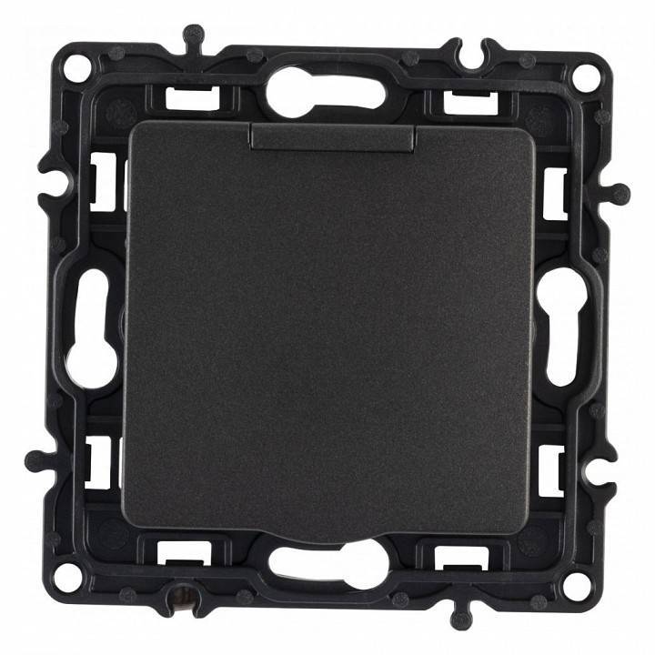 Розетка влагозащищенная с заземлением и со шторкой с крышкой Arte Milano am-217 217.41-1.black