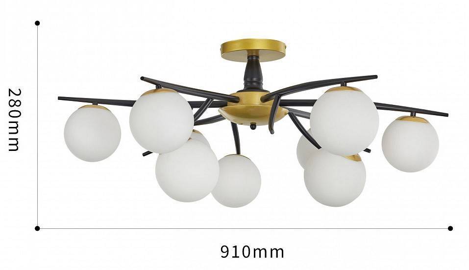 Люстра на штанге Arte Milano Neapolis 273408/9 BK/GD