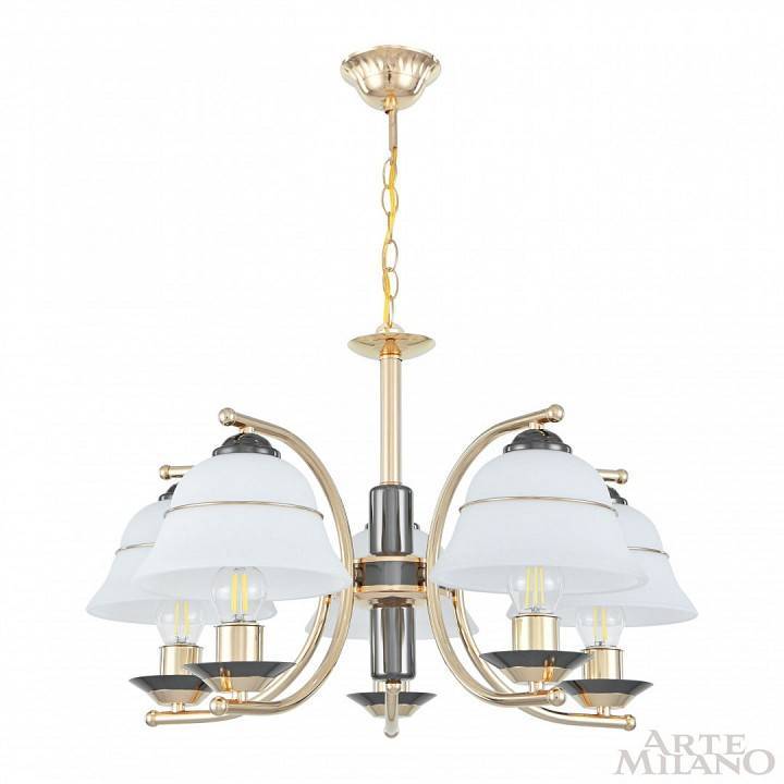 Подвесная люстра Arte Milano Florentia-1240 5 ламп 301240/5 Bk/Gd