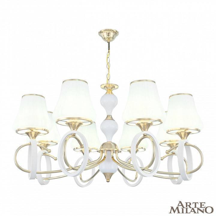Подвесная люстра Arte Milano Florentia-2387 8 ламп 302387/8 Wh/Gd