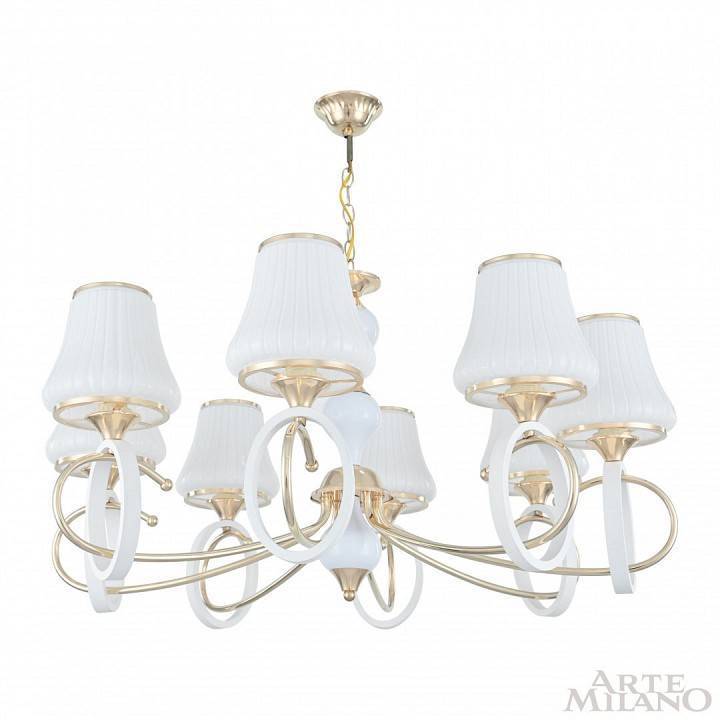 Подвесная люстра Arte Milano Florentia-2387 8 ламп 302387/8 Wh/Gd