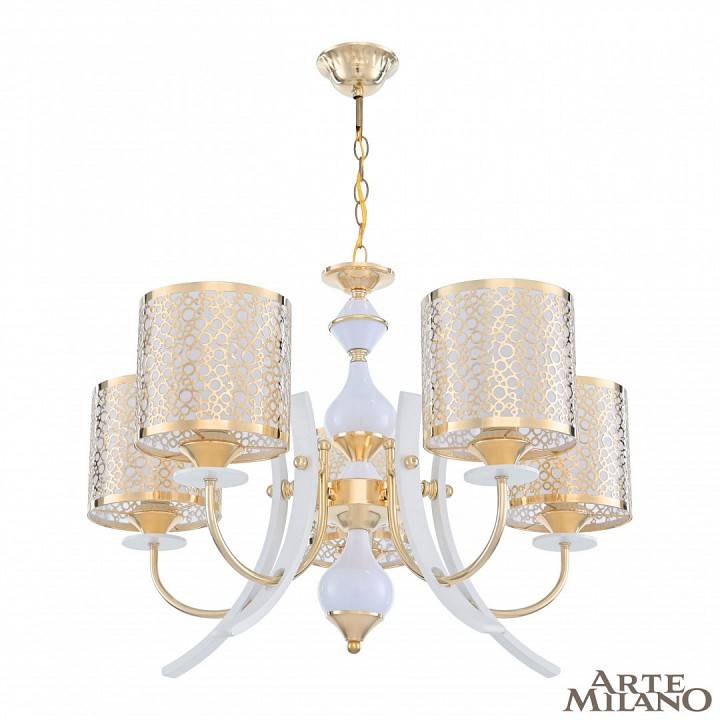 Подвесная люстра Arte Milano Florentia-6067 5 ламп 306067/5 Wh/Gd