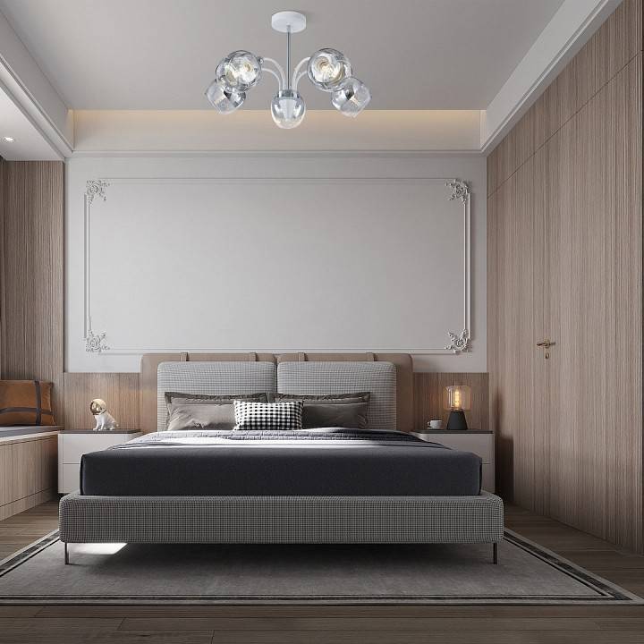 Люстра на штанге Arte Milano Napoli 5 ламп 326008/5A WH+CR