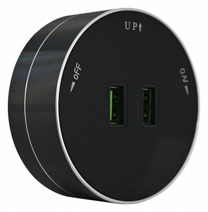 Розетка 2xUSB на треке Arte Milano Am-track-sockets 380011TS/USBx2 Black