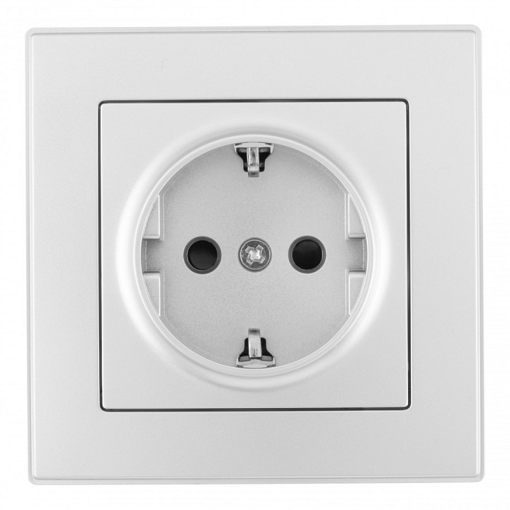 Розетка с заземлением и со шторкой Arte Milano SET06-1 SET06-1-40-1 silver