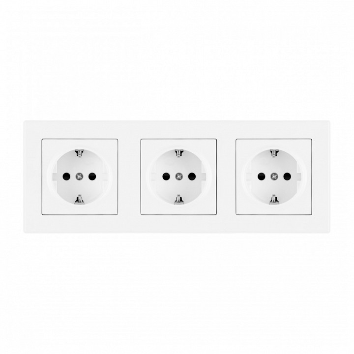Розетка с заземлением и со шторкой Arte Milano SET06-3 SET06-3-40-1x3 white