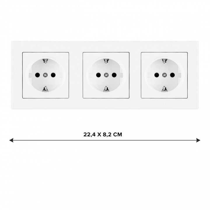 Розетка с заземлением и со шторкой Arte Milano SET06-3 SET06-3-40-1x3 white