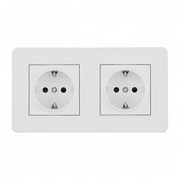 Розетка с заземлением и со шторкой Arte Milano SET16-2 SET16-2-40-1x2 white