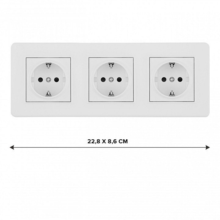 Розетка с заземлением и со шторкой Arte Milano SET16-3 SET16-3-40-1x3 white