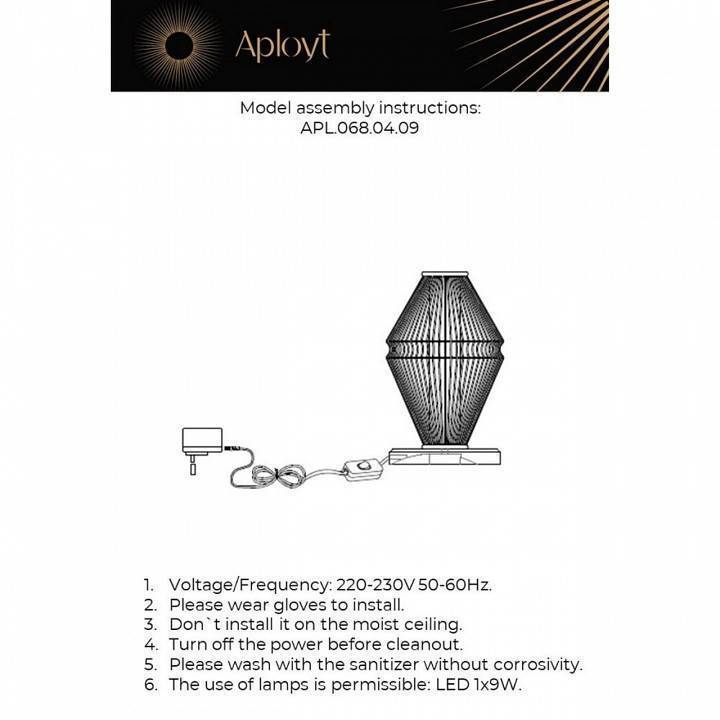 Настольная лампа декоративная Aployt Dzhakket APL.068.04.09