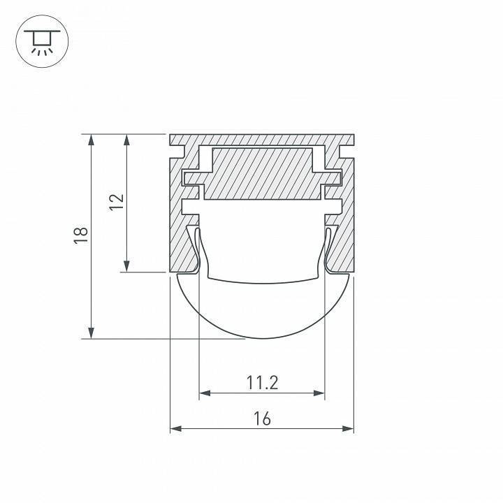 Профиль встраиваемый Arlight PDS-REGULOR-2000 ANOD 013874