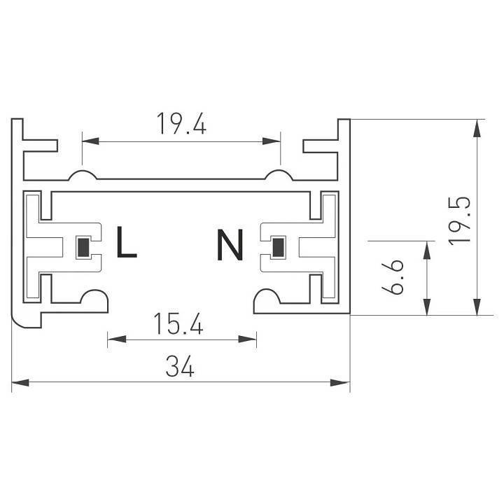 Трек накладной Arlight C 2TR 022772