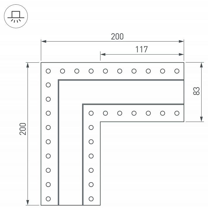 Соединитель угловой L-образный накладной Arlight S-LUX 30097