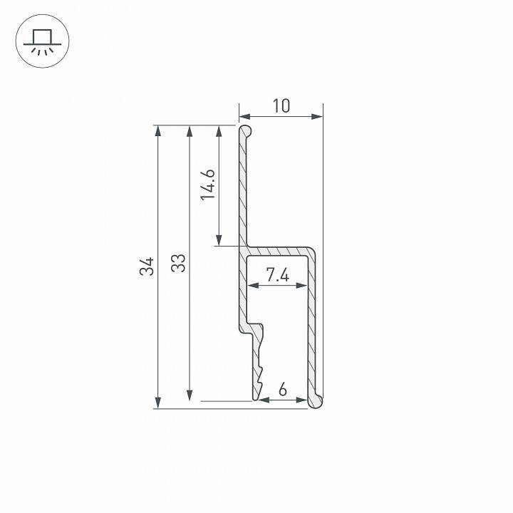 Профиль для натяжных потолков Arlight STRETCH 039472