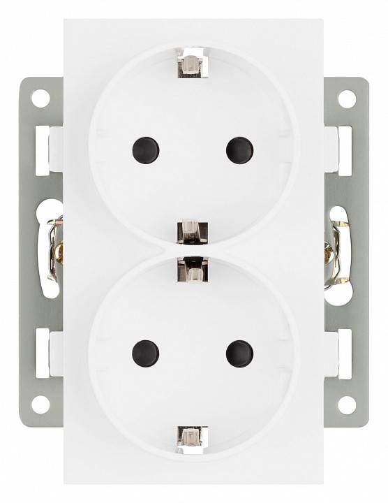 Розетка двойная с заземлением и со шторкой, без рамки Arlight SCT 043764